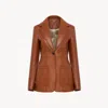 Chloé Tailored Jacket In Leather In Brown