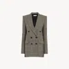 Chloé Prince Of Wales Wool Double-breasted Blazer In Multicolor