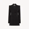 Chloé Double-breasted Wool Tailored Jacket With Patch Pockets In Black