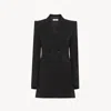 Chloé Double-breasted Wool Tailored Jacket With Patch Pockets In Black