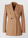 Chloé Tailored Jacket Structured Shoulders Notched Lapels In Brown