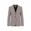 Chloé Chloe Checked Wool-blend Blazer In Neutral