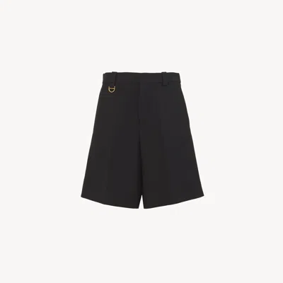 CHLOÉ SHORT TAILLEUR EN CRÊPE DE LAINE FEMME NOIR TAILLE 34 100% LAINE