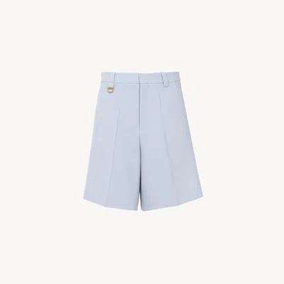 Chloé Short Tailleur En Crêpe De Laine Femme Bleu Taille 36 100% Laine Vierge In Blue