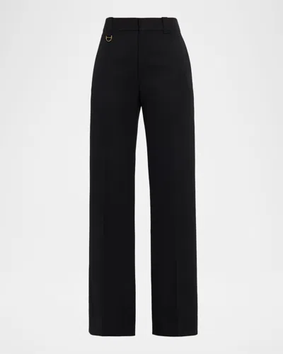 Chloé Tailored Stretch Wool Trousers In Black