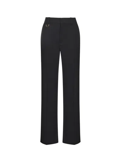 Chloé Tailored Trousers In Grain De Poudre Wool In Black