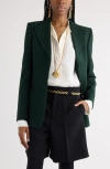 Chloé Single-breasted Wool Jacket In Nightfall Green