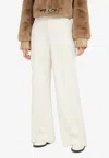 Chloé Ribbed Wool-blend Flared Pants In White