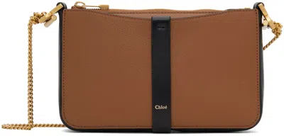 Chloé Tan & Black Marcie Pouch On Chain Bag In 25m Tan