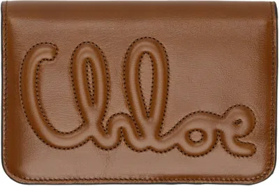 Chloé Tan C '' Bifold Wallet In 26m Clay Brown