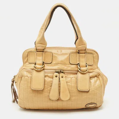 Pre-owned Chloé Tan Leather Bay Satchel