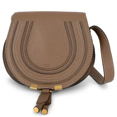Pre-owned Chloé Chloe Tan Leather Marcie Mini Crossbody Bag In Brown