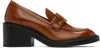 Chloé Marcie Embellished Leather Loafers In 25m Tan