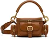 Chloé Small Double Carry Leather Bag With Multipocket Detail In 26m Clay Brown