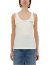 Chloé Embroidered Ribbed Cotton Tank