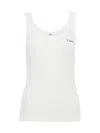 Chloé Women Logo Cotton Tank Top In White