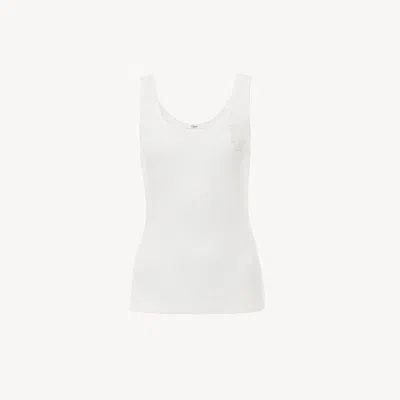Chloé Tank Top In Cotton Jersey In White