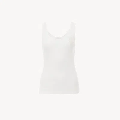 Chloé Tank Top In Cotton Jersey White Size L 100% Cotton
