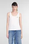Chloé Logo Embroidered Cotton Rib Tank In White