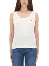 Chloé Women Logo Cotton Tank Top In White