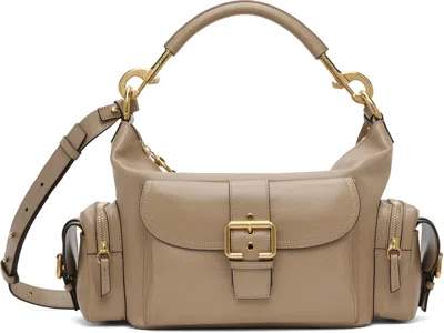 Chloé Camera Bag Medium In Natural Shiny Calfskin In Boyish Brown