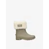 Chloé Rain Boots With Faux Shearling Cuff Kids In Gray