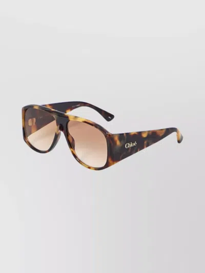 Chloé Teardrop Aviator Sunglasses Tortoiseshell Frame In Brown