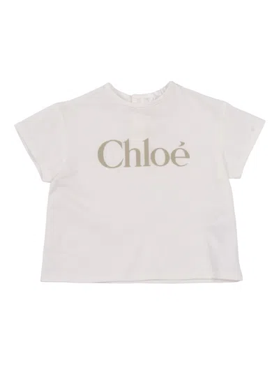 Chloé Kids'  Tee Shirt In White