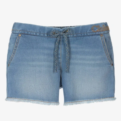 Chloé Teen Girls Blue Denim Shorts