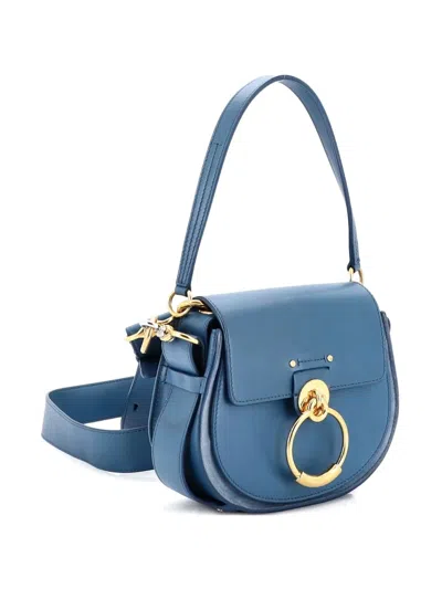 Pre-owned Chloé Tess Bag Leather Small Shoulder Bag In Blue