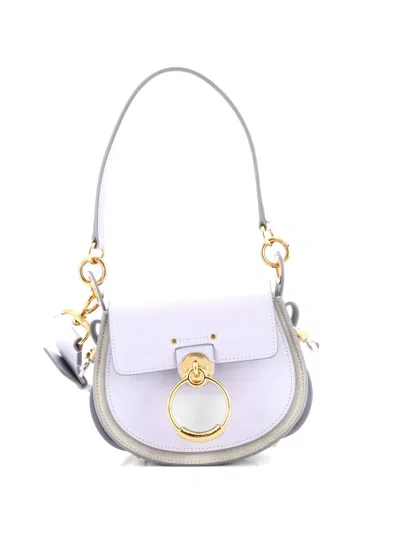 Pre-owned Chloé Tess Bag Leather Small Shoulder Bag In Blue
