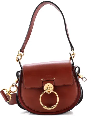 Pre-owned Chloé Tess Bag Leather Small Shoulder Bag In Brown