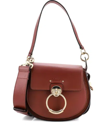 Pre-owned Chloé Tess Bag Leather Small Shoulder Bag In Brown