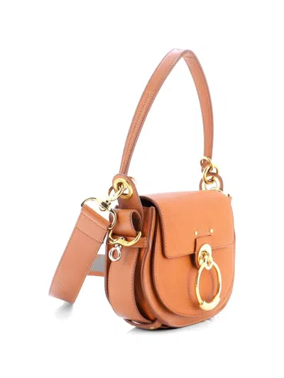Pre-owned Chloé Tess Bag Leather Small Shoulder Bag In Brown