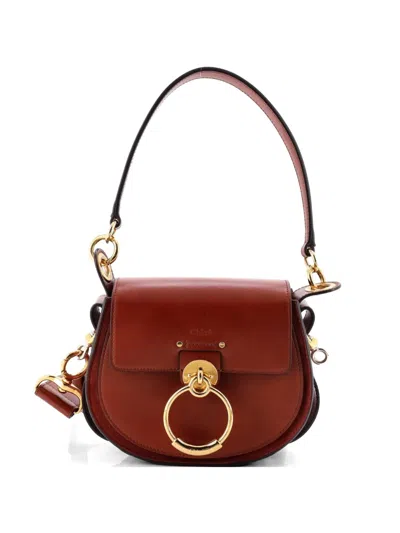 Pre-owned Chloé Tess Bag Leather Small Shoulder Bag In Brown