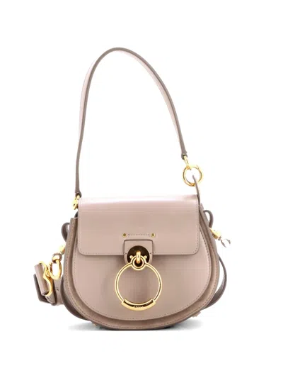 Pre-owned Chloé Tess Bag Leather Small Shoulder Bag In Gray