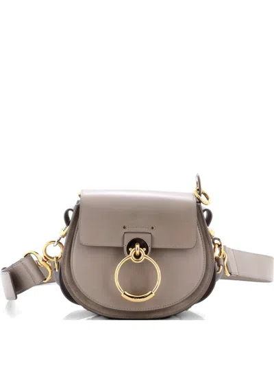 Pre-owned Chloé Tess Bag Leather Small Shoulder Bag In Neutral