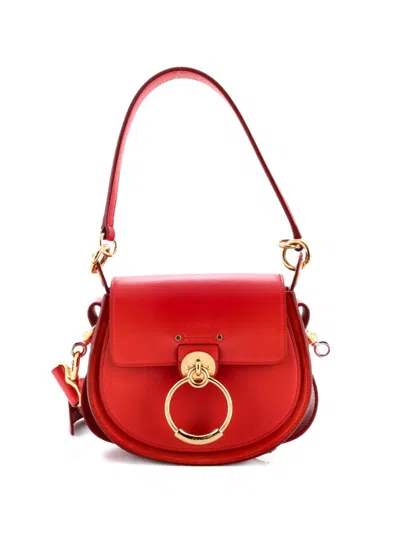 Pre-owned Chloé Tess Bag Leather Small Shoulder Bag In Red