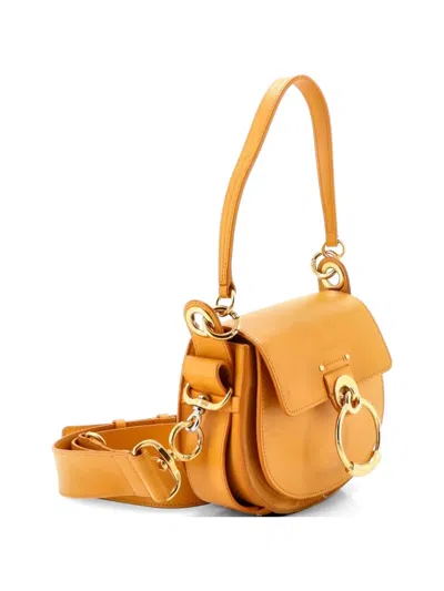 Pre-owned Chloé Tess Bag Leather Small Shoulder Bag In Yellow
