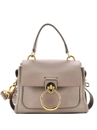 Pre-owned Chloé Tess Day Satchel Leather Mini Shoulder Bag In Neutral