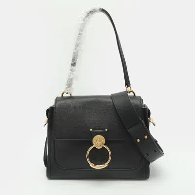 Pre-owned Chloé Tess Day Small Black Leather Top Handle Bag