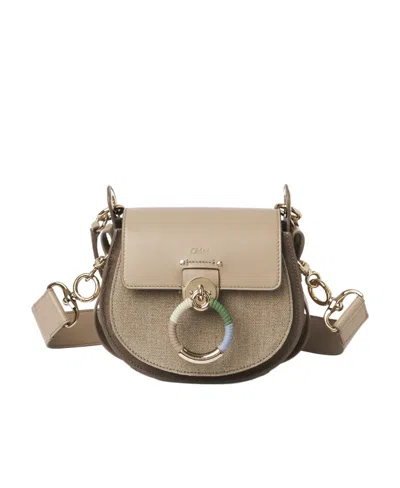 Chloé Tess Flip Shoulder Bag In Nude
