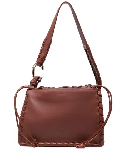 Chloé Tess Leather Shoulder Bag In Brown