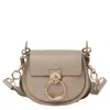 Chloé Chloe Tess Small Bag In Shiny And Suede Leather In Grey