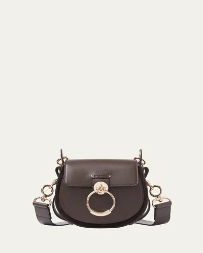 Chloé Tess Small Crossbody Bag In Leather In 24x Kohl Brown