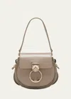 Chloé Tess Small Crossbody Bag In Leather In Grey
