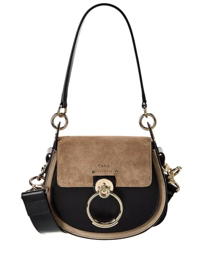 Chloé Tess Small Saddle Crossbody Bag In Black