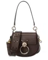 Chloé Small Tess Bag In Shiny & Suede Leather Brown Size Onesize 100% Calf-skin Leather In Brown