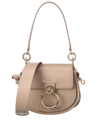 Chloé Tess Small Leather & Suede Shoulder Bag In Grey