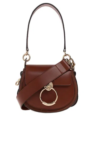 Chloé Tess Small Shoulder Bag In Brown
